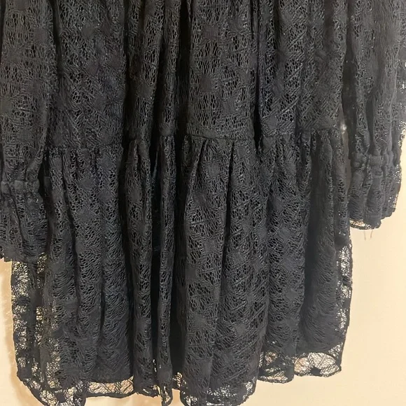 black lace champagne dress Elizabeth K GL2169 Prom Dress - Champagne/Black
